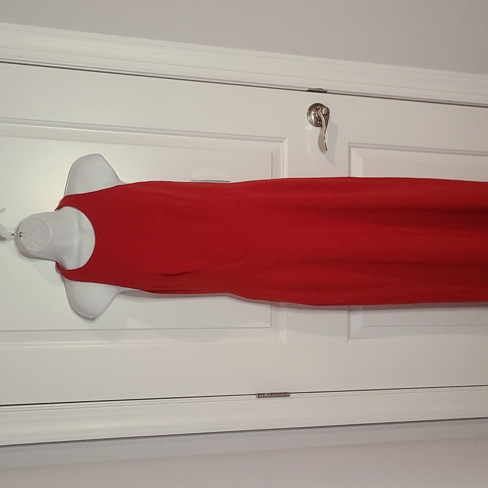 Lauren Ralph Lauren Red Halter Evening Gown